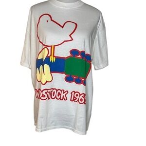 Vintage 1994 Woodstock 25th Anniversary‎ T-Shirt XL White Single Stitch 1969 Tee